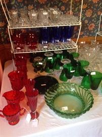 Fostoria colored Colony glassware