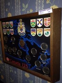 Framed Canadian coins