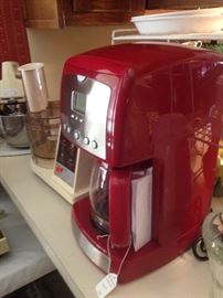 Red Kenmore coffee maker