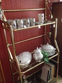 Baker's rack; white stoneware