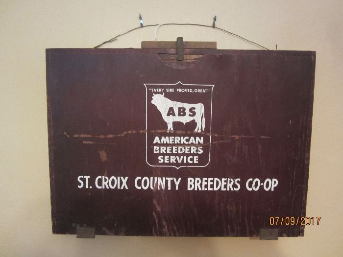 Cow Breeders books and manuals inside hanging case.