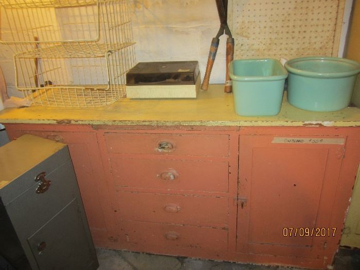 Painted old kitchen cupboard