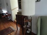 interesting lamp, great looking silver chest in the background