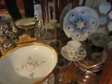 one of four beautiful old oyster plates