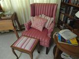 the girls room- great wing back, stool, and loads of books