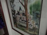 a watercolor of an old Meridian home-Betty Mcleod artist
