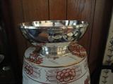 very nice very heavy sterling bowl that is monogramed with an R-