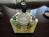decanter with sterling top and italian glasses