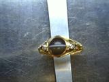 18kt round cabochon agate