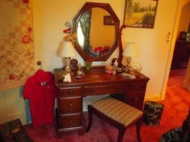 DAVIS CABINET AGED Walnut dresser & Stool