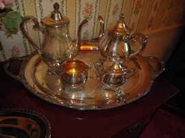 Silverplate tea set