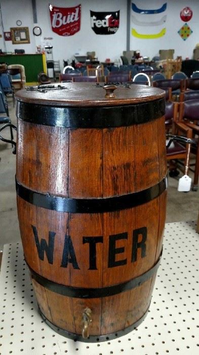 Water Barrel with Spout.  Nicely Restored