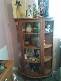 Oak antique  curio cabinet