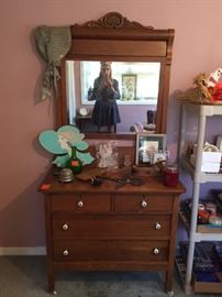American oak dresser with mirror