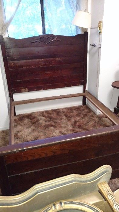 Antique double bed from North Bloomfield. 1800's.