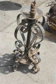 Antique wrought iron lamp / light fixture