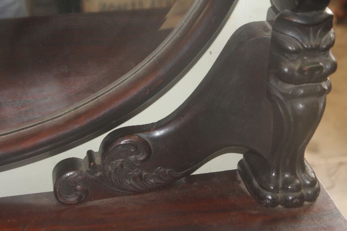 Antique dresser with mirror - detail