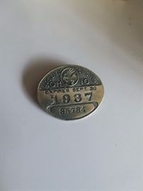 1937 Chauffeur Badge 