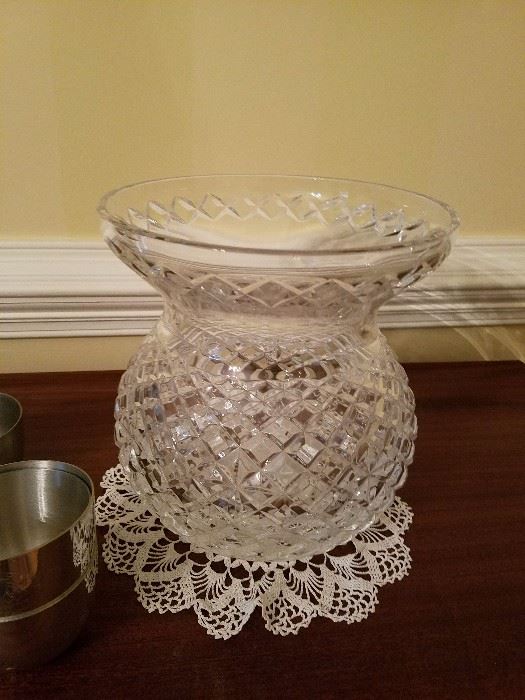 Very large cut crystal vase