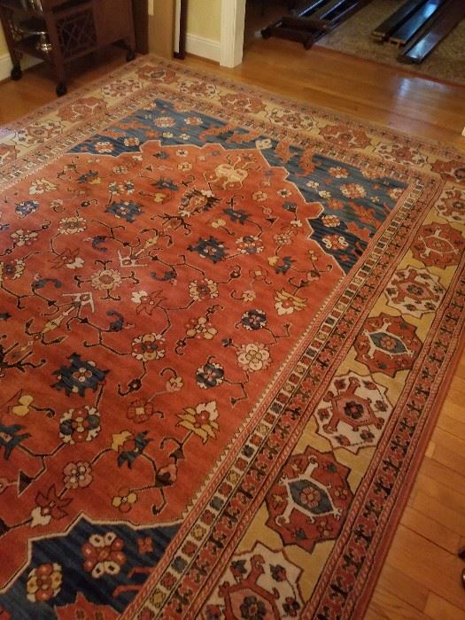 Dining room Karastan Colonial Williamsburg rug, 143" x 98" (not counting fringe)