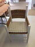 Wicker and wood chairs