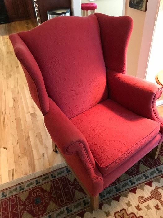 Wing Back Chair, Red Marilyn Persimmon  