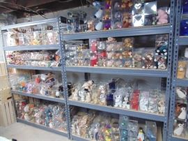 huge selection of grand childrens beanie babies, always boxed and never played with