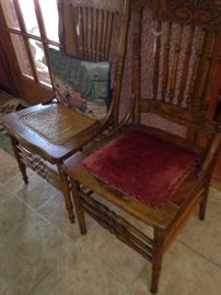 Antique straight-back chairs
