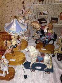 Horse statues and carosels