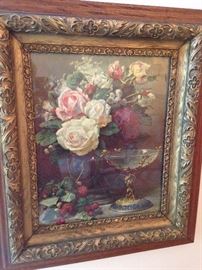 Roses & fruit in beautiful frame
