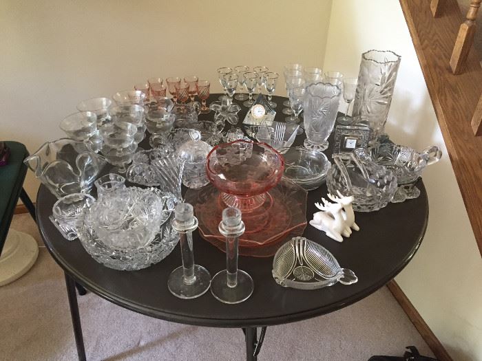 Crystal, cut glass, misc. serving dishes