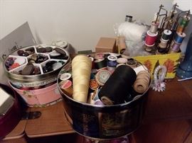 vintage thread, buttons & needles