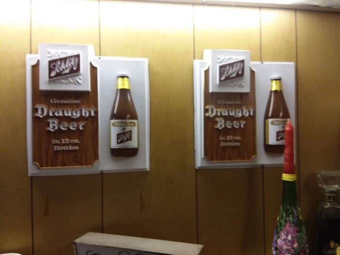 vintage Schlitz draught beer signs