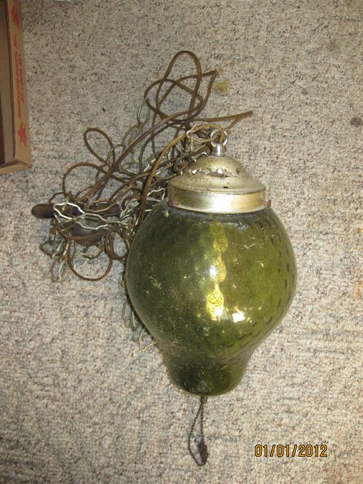 50's green globe lamp.