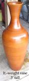 Very beautiful light weight 3' tall vase.  In excellent condition.
