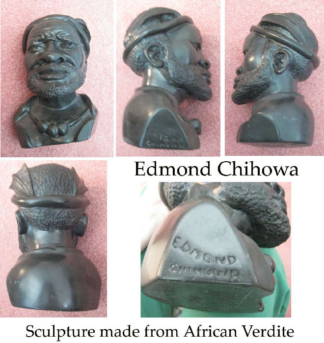 Aftrican artist Edmond Chihowa sculted in Verdite.