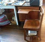 Vintage wood school desk