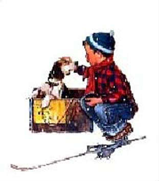 #711 Norman Rockwell                                                       
Puppy Love – Winter
Offset Litho
794-1400