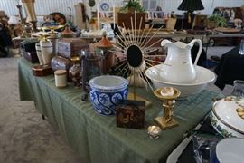 Large bowl and pitcher, decorative pieces