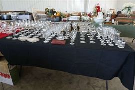 Crystal stemware and paper weight