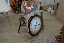 Clock NIB, rooster on canvas