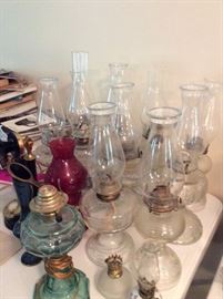 Amazing Collection of Oil Lamps.  Details to follow.