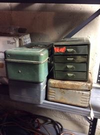 Great metal boxes - being sold with contents