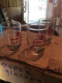 Budweiser Anhauser Bush Christmas Glasses