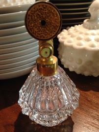 Marcel Franck Perfume bottle - cut glass with pus atomizer - make in France