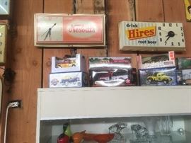 Pam Advertisement clocks and Vintage toys