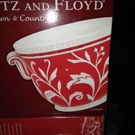 Fitz and Floyd Town and Country pattern:  NEW IN BOX. You name it, we have the piece you're looking for!  Place settings also (see next photo)