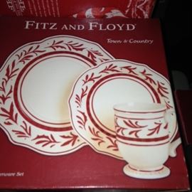 Place settings:  Fitz and Floyd Town and Country pattern.  Compare at Replacements.com!!