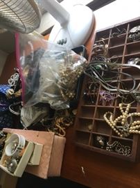Lots of jewelry, some semi-precious and lots of casual and dressy pieces.
