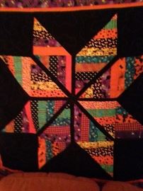 Halloween quilt--gorgeous.  Handmade.